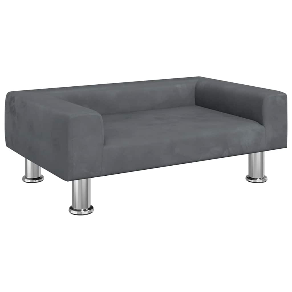 Dog Bed Dark Grey 70x45 x 10.4 " Velvet