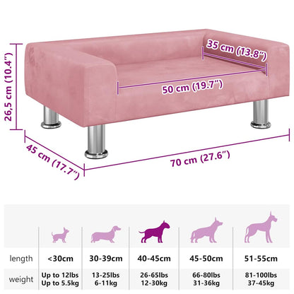Dog Bed Pink 70x45 x 10.4 " Velvet