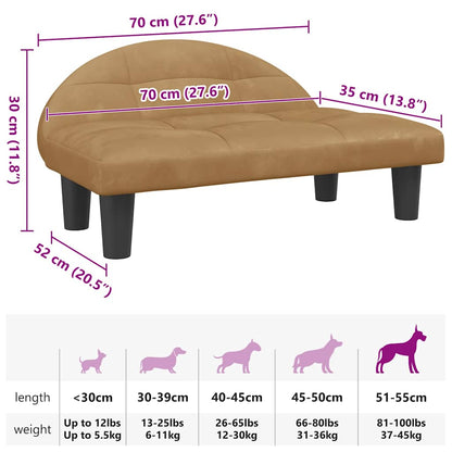 Dog Bed Brown 70x52 x 11.8 " Velvet
