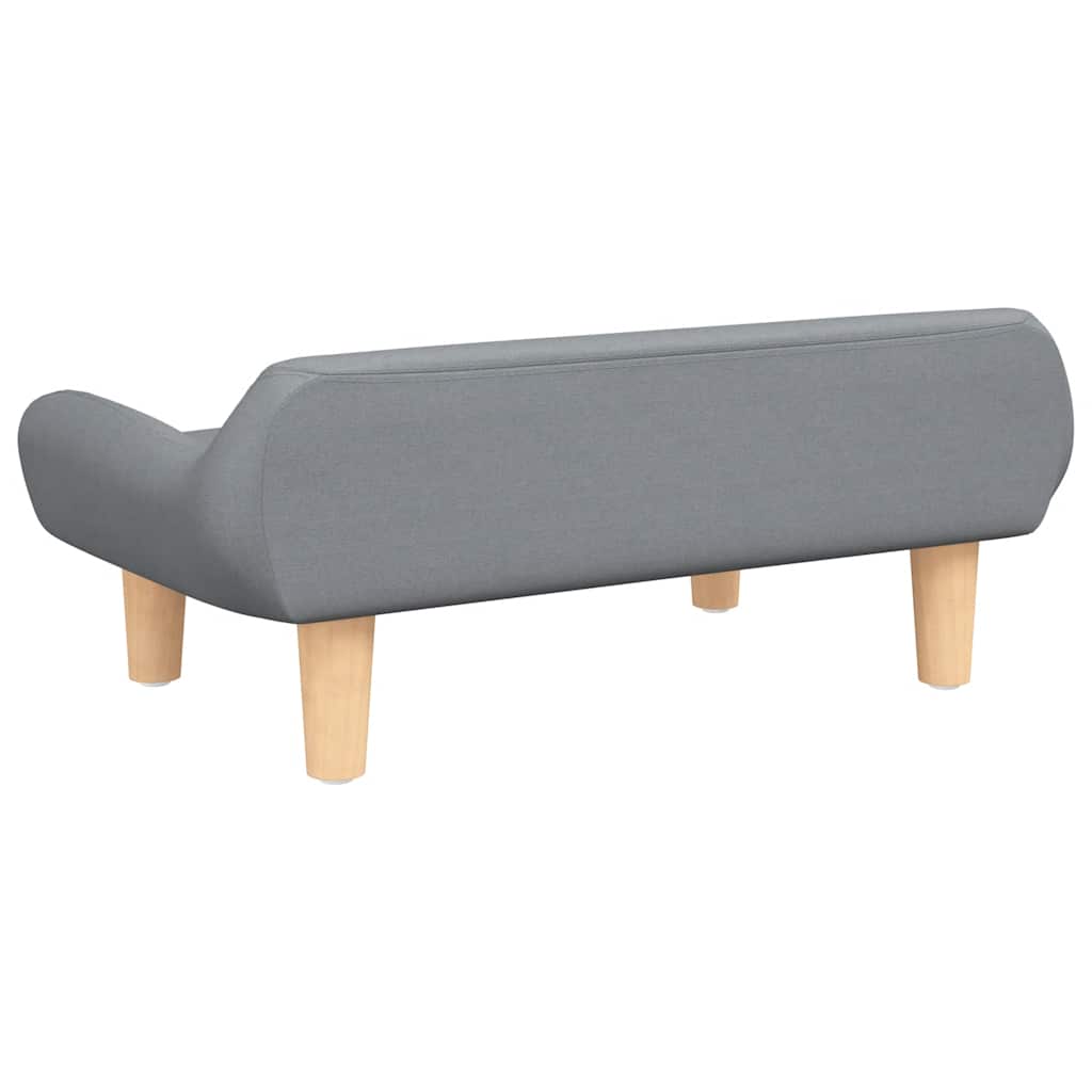 Dog Bed Light Grey Fabric (100% polyester), solid pine wood