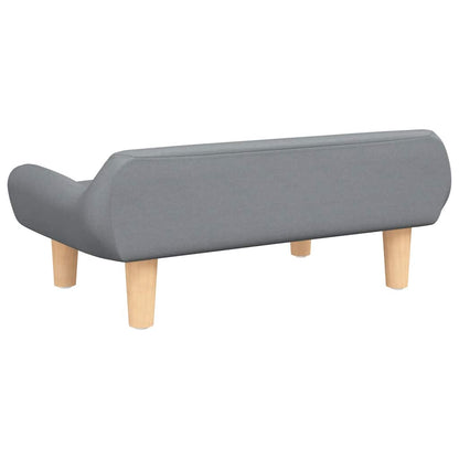 Dog Bed Light Grey Fabric (100% polyester), solid pine wood