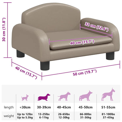 Dog Bed Cappuccino 50x40 x 11.8 " Faux Leather
