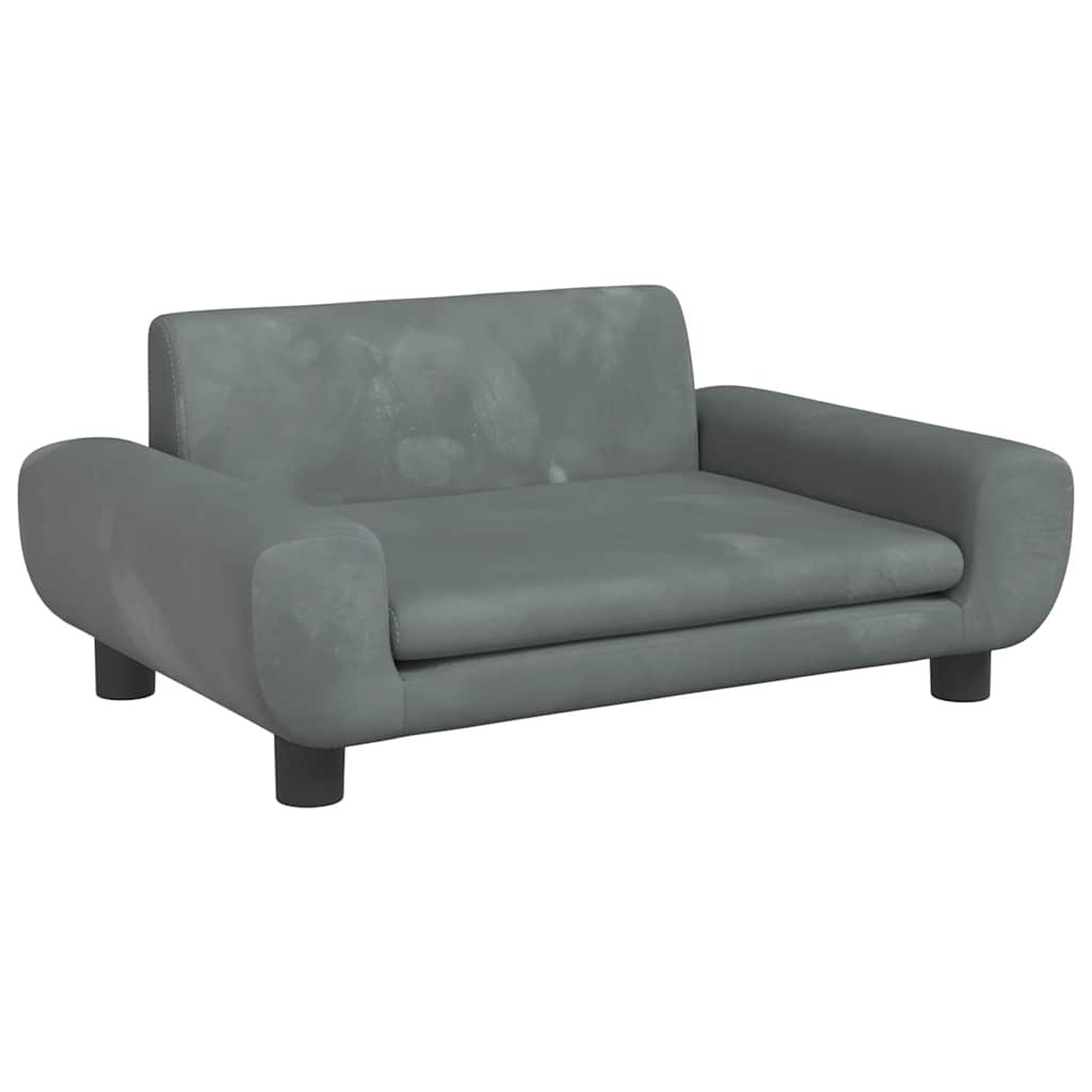 Dog Bed Dark Grey 70x45 x 13.0 " Velvet