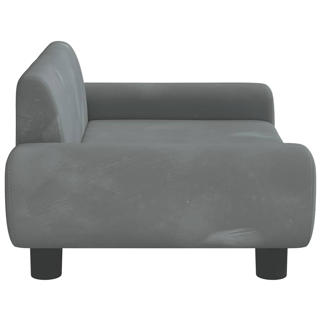 Dog Bed Dark Grey 70x45 x 13.0 " Velvet