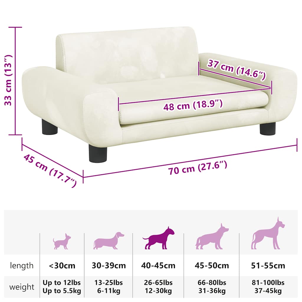 Dog Bed Cream 70x45 x 13.0 " Velvet