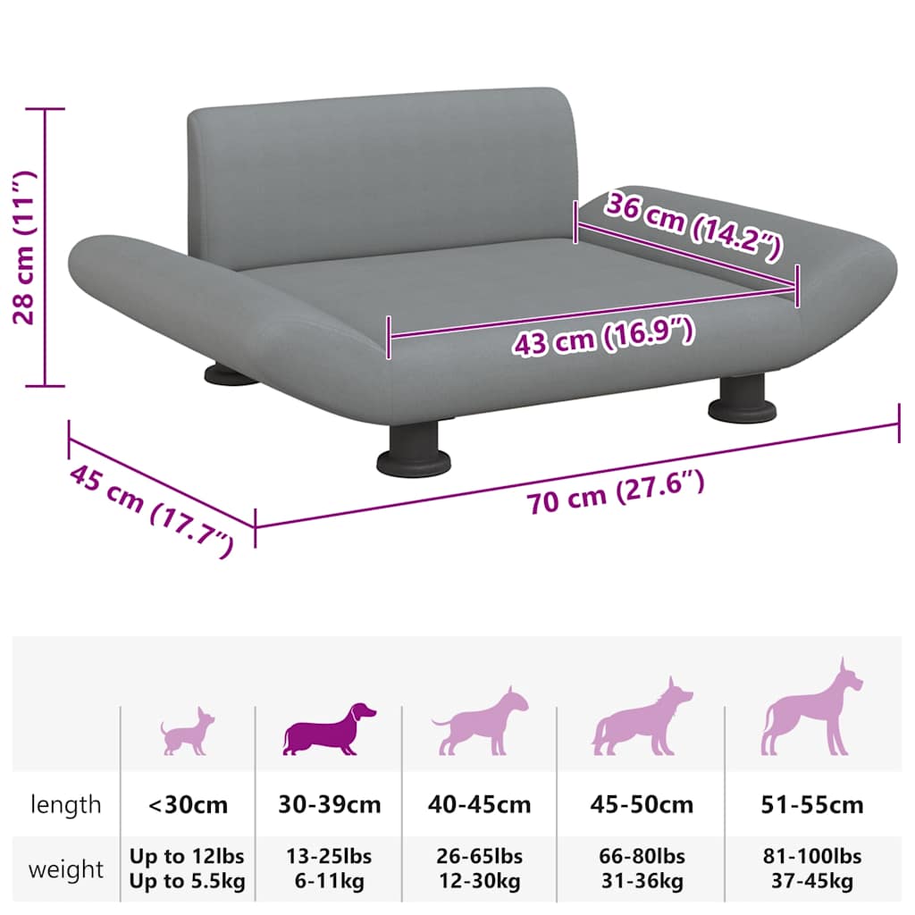 Dog Bed Light Grey