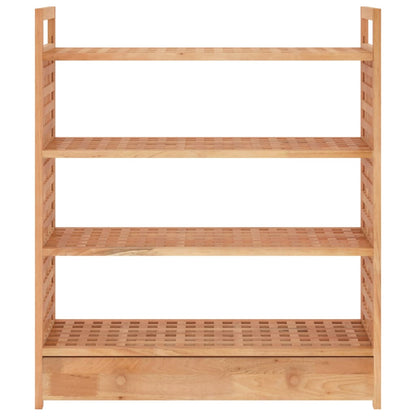 Shoe Rack with Drawer 27.6x10.6x31.9" Solid Wood Walnut