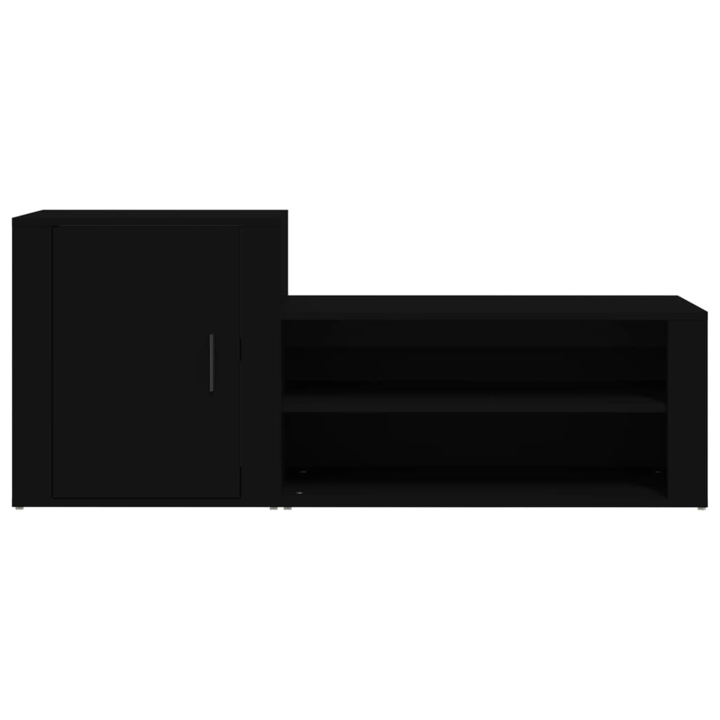 Shoe Cabinet Black 51.2x13.8x21.3" Engineered Wood