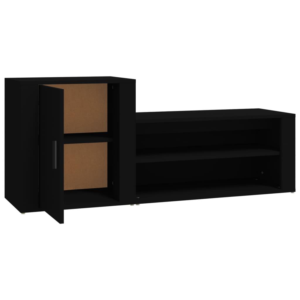 Shoe Cabinet Black 51.2x13.8x21.3" Engineered Wood