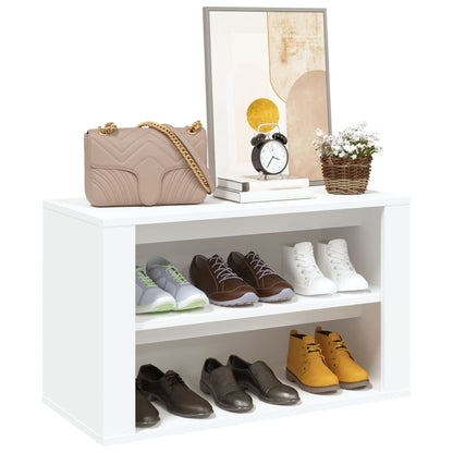 Shoe Rack White 29.5x13.8x17.7" Engineered Wood