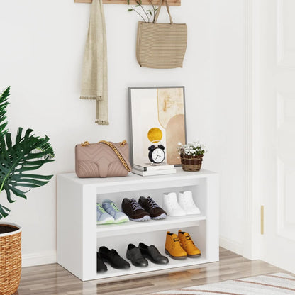 Shoe Rack White 29.5x13.8x17.7" Engineered Wood