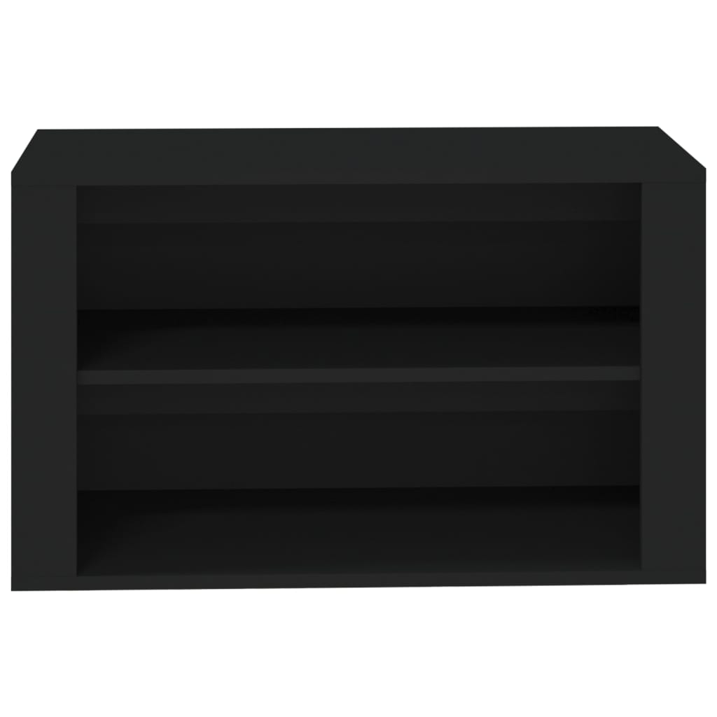 Shoe Rack Black 29.5x13.8x17.7" Engineered Wood