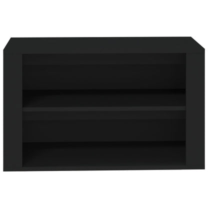 Shoe Rack Black 29.5x13.8x17.7" Engineered Wood