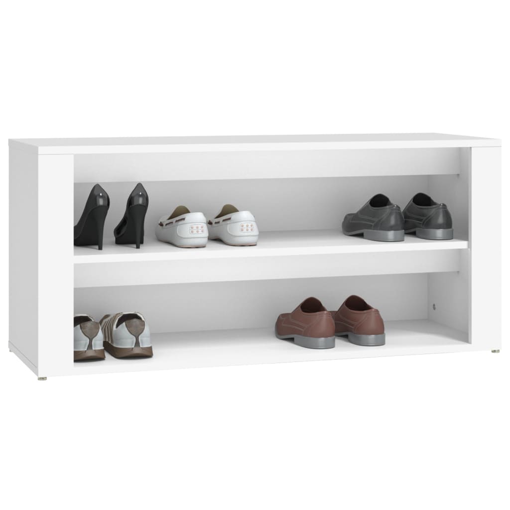 Shoe Rack White 39.4x13.8x17.7" Engineered Wood