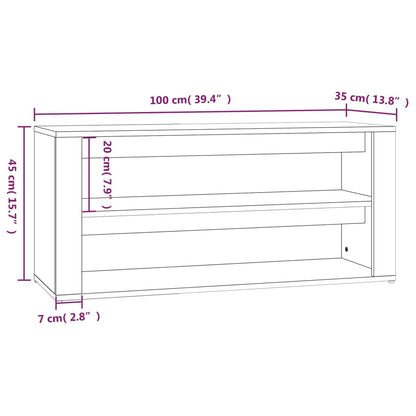 Shoe Rack White 39.4x13.8x17.7" Engineered Wood