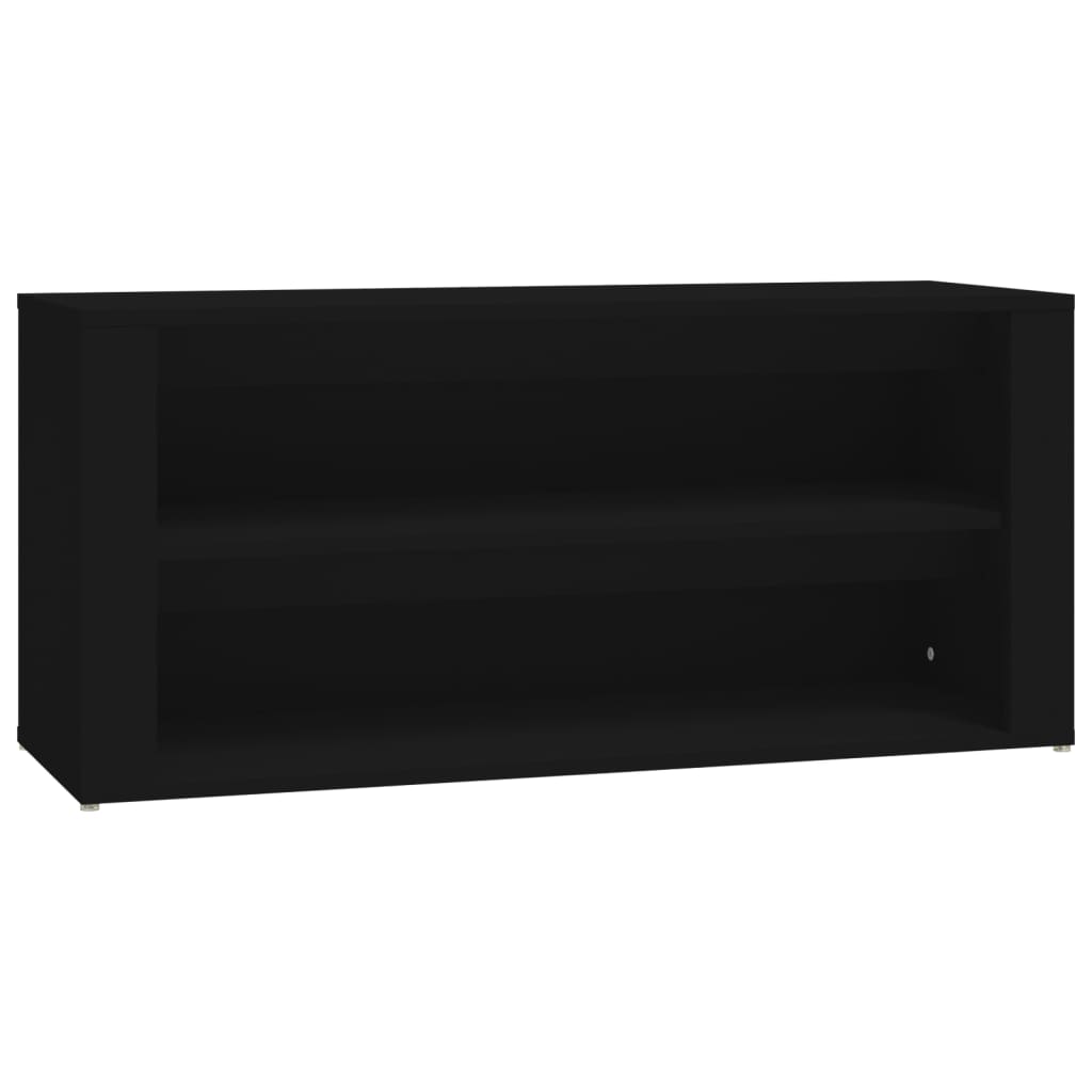 Shoe Rack Black 39.4x13.8x17.7" Engineered Wood