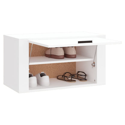 Wall-mounted Shoe Cabinet White 27.6"x13.8"x15" Engineered Wood