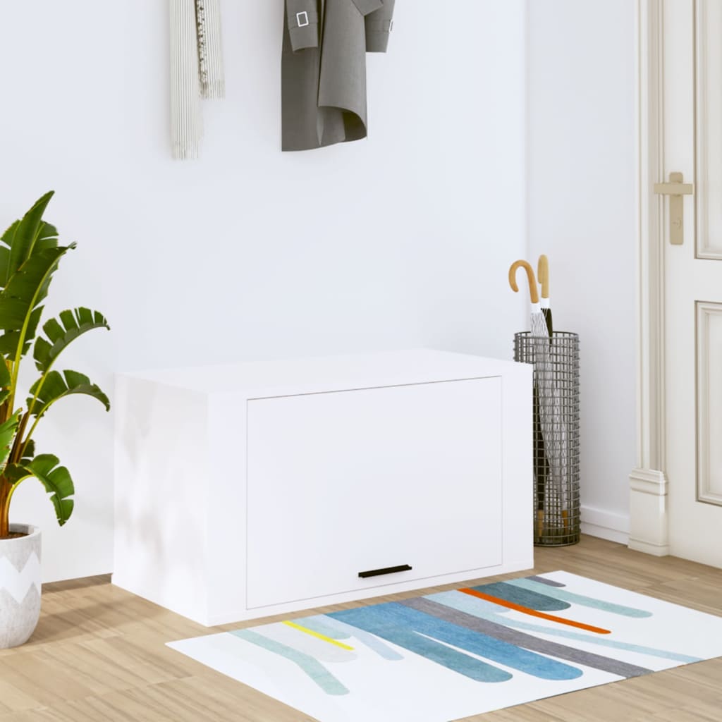 Wall-mounted Shoe Cabinet White 27.6"x13.8"x15" Engineered Wood