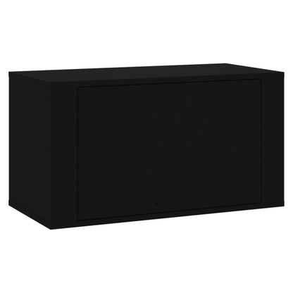 Wall-mounted Shoe Cabinet Black  27.6x13.8x15.0" Engineered Wood