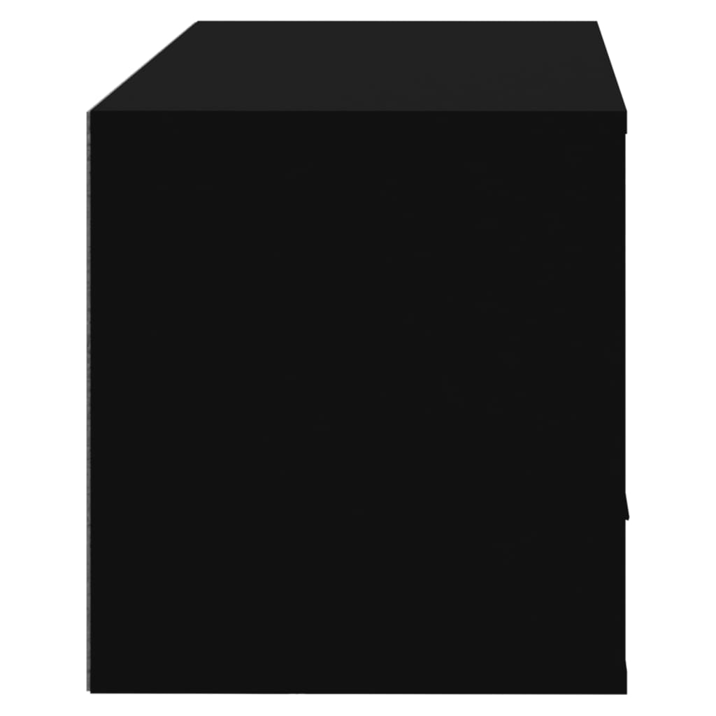 Wall-mounted Shoe Cabinet Black  27.6x13.8x15.0" Engineered Wood