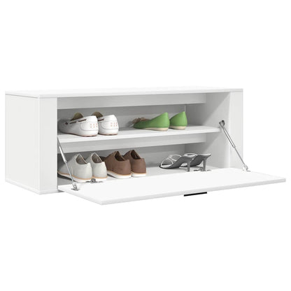 Wall Shoe Cabinet White 39.4x13.8x15.0" Engineered Wood
