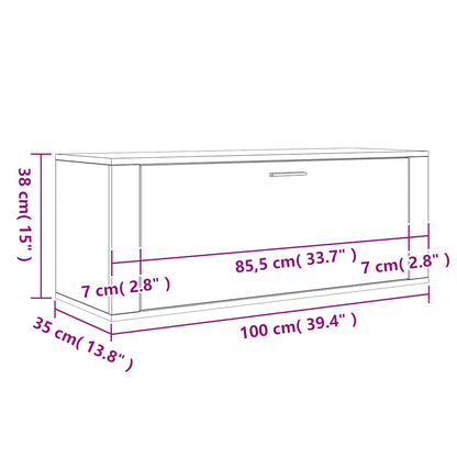 Wall Shoe Cabinet White 39.4x13.8x15.0" Engineered Wood