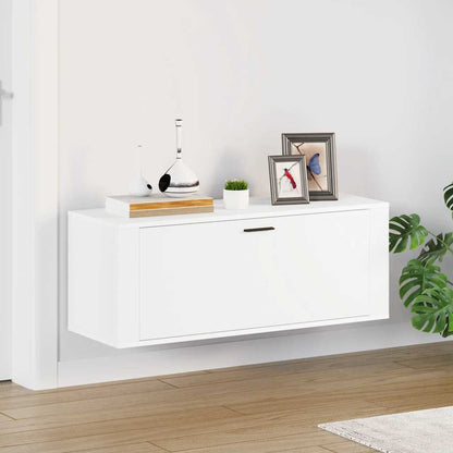 Wall Shoe Cabinet White 39.4x13.8x15.0" Engineered Wood