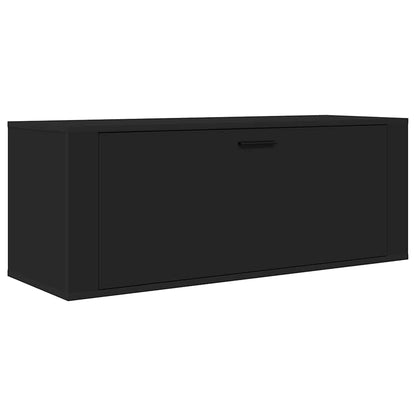 Wall Shoe Cabinet Black 39.4x13.8x15.0" Engineered Wood