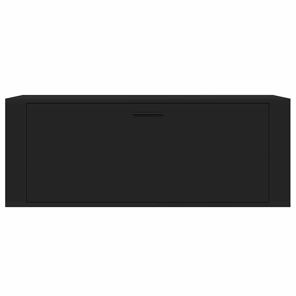 Wall Shoe Cabinet Black 39.4x13.8x15.0" Engineered Wood