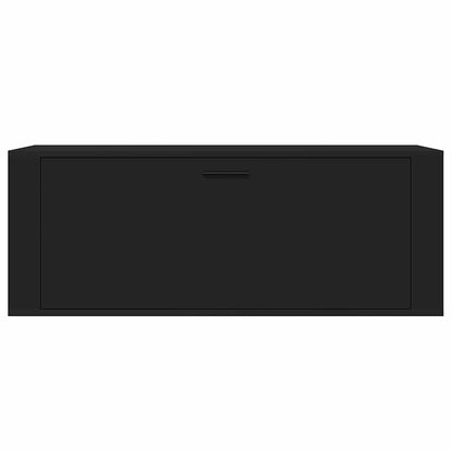 Wall Shoe Cabinet Black 39.4x13.8x15.0" Engineered Wood