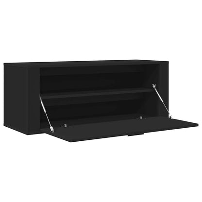Wall Shoe Cabinet Black 39.4x13.8x15.0" Engineered Wood
