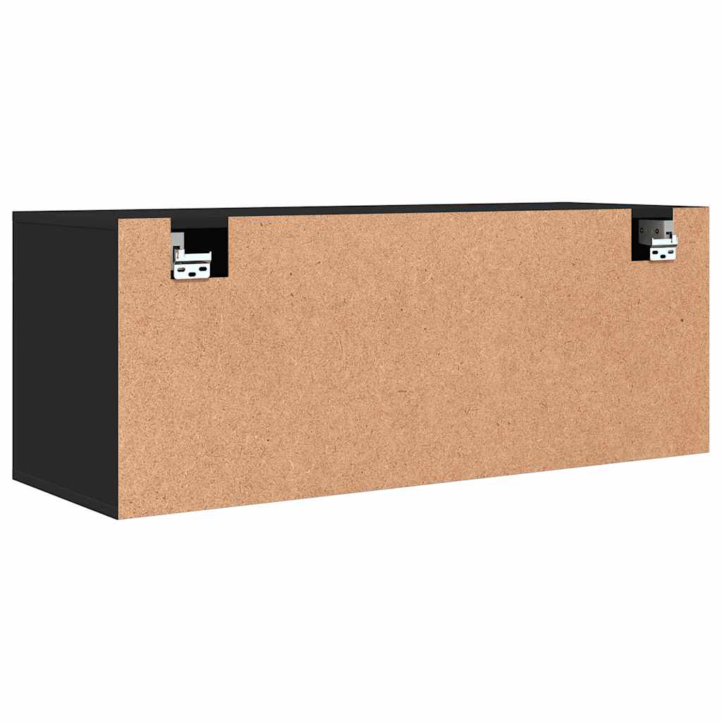 Wall Shoe Cabinet Black 39.4x13.8x15.0" Engineered Wood