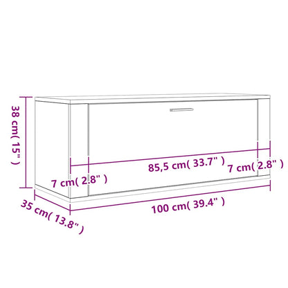 Wall Shoe Cabinet Black 39.4x13.8x15.0" Engineered Wood