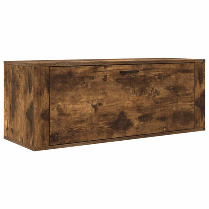 Wall Shoe Cabinet Smoked Oak 39.4x13.8x15.0" Engineered Wood