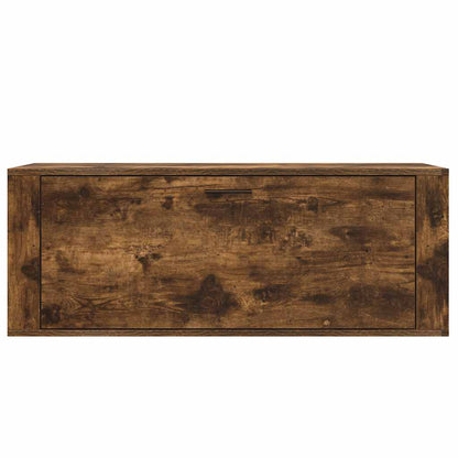 Wall Shoe Cabinet Smoked Oak 39.4x13.8x15.0" Engineered Wood