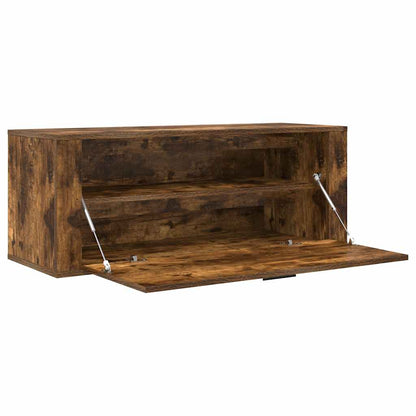 Wall Shoe Cabinet Smoked Oak 39.4x13.8x15.0" Engineered Wood