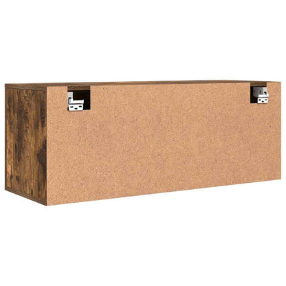 Wall Shoe Cabinet Smoked Oak 39.4x13.8x15.0" Engineered Wood