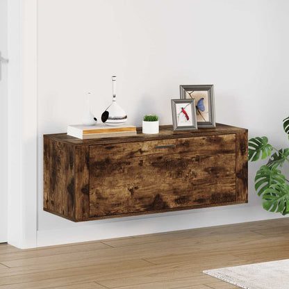 Wall Shoe Cabinet Smoked Oak 39.4x13.8x15.0" Engineered Wood
