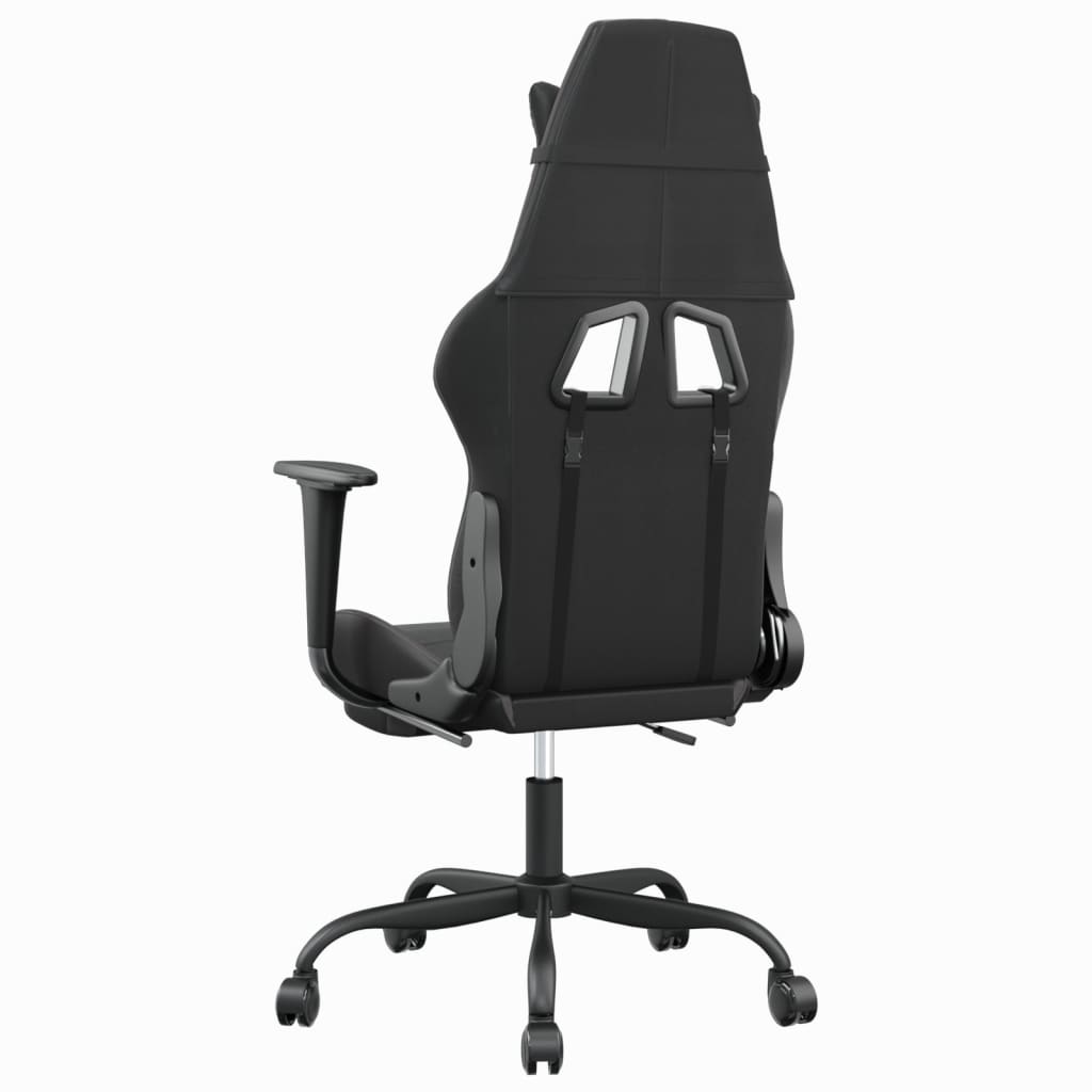Gaming Chair Black and Grey Faux leather Adjustable