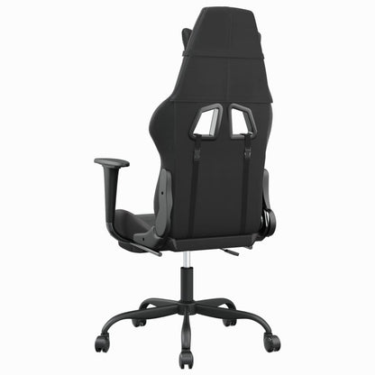Gaming Chair Black and Grey Faux leather Adjustable