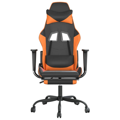 Gaming Chair Black and Orange Faux leather, metal, plywood, foam