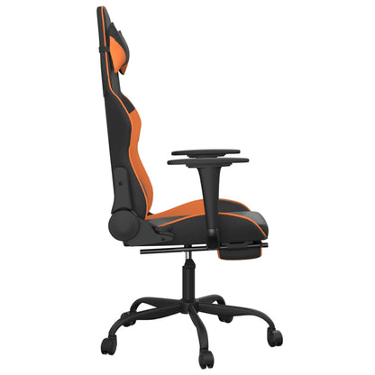 Gaming Chair Black and Orange Faux leather, metal, plywood, foam