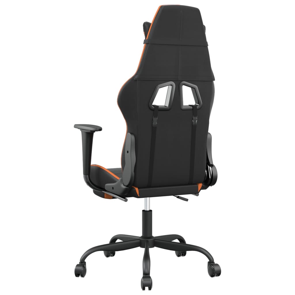Gaming Chair Black and Orange Faux leather, metal, plywood, foam