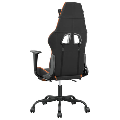 Gaming Chair Black and Orange Faux leather, metal, plywood, foam