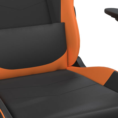 Gaming Chair Black and Orange Faux leather, metal, plywood, foam