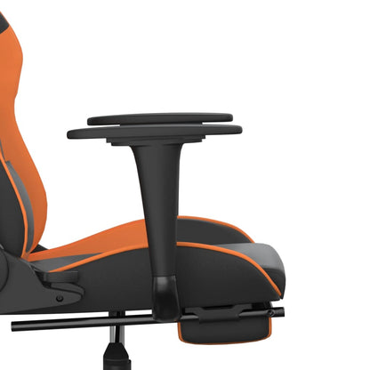 Gaming Chair Black and Orange Faux leather, metal, plywood, foam