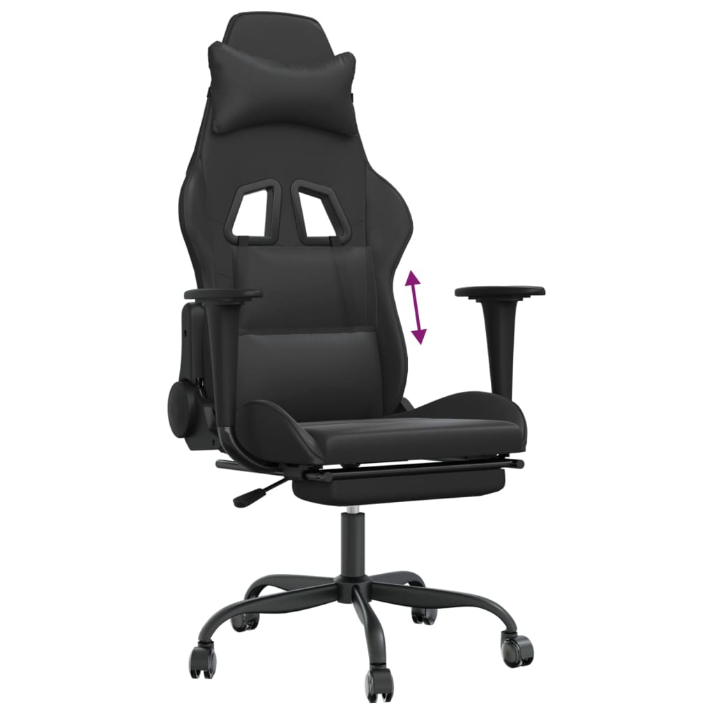 Gaming Chair Black Faux leather, metal, plywood Standard