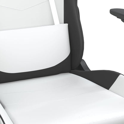 Gaming Chair White and Black Faux leather, metal, plywood Large