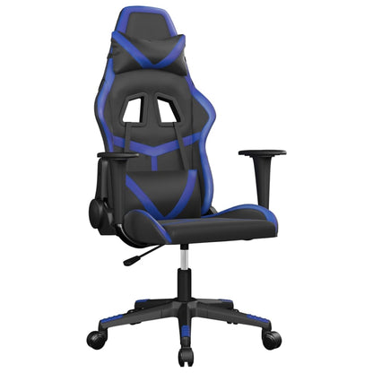 Gaming Chair Black and Blue Faux leather, Metal, Plywood Medium