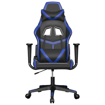 Gaming Chair Black and Blue Faux leather, Metal, Plywood Medium
